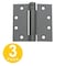 Global Door Controls 4.5 in. x 4.5 in. Prime Coat Full Mortise Spring Squared Hinge with Non-Removable Pin, PK3 CPS4545-USP-3 - alternate 1